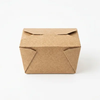 Closed Brown Paper Takeout Box