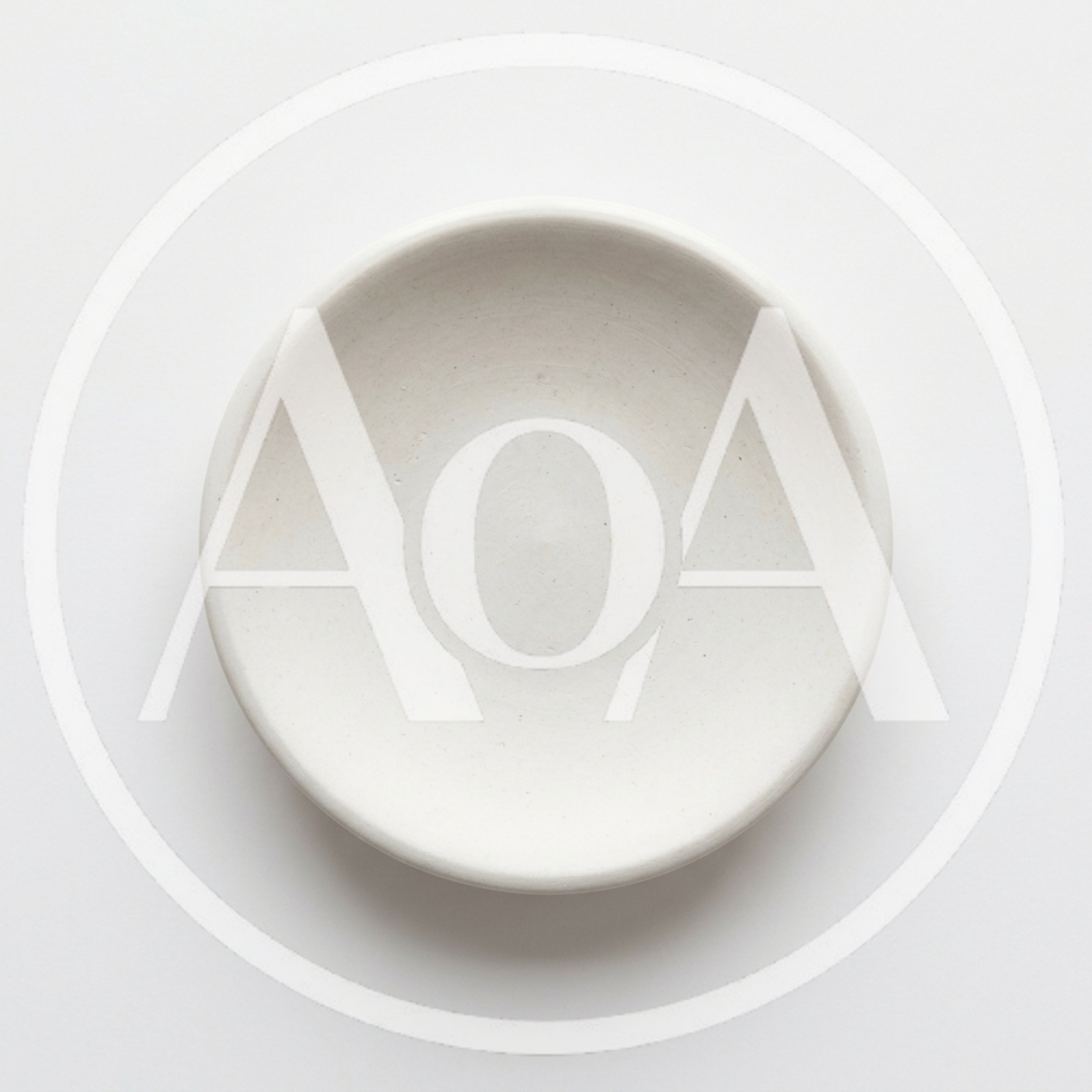 Minimalist White Ceramic Bowl On White Background
