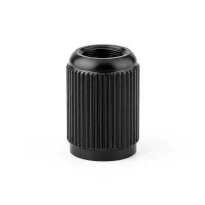 Black Knurled Metal Compression Fitting Nut