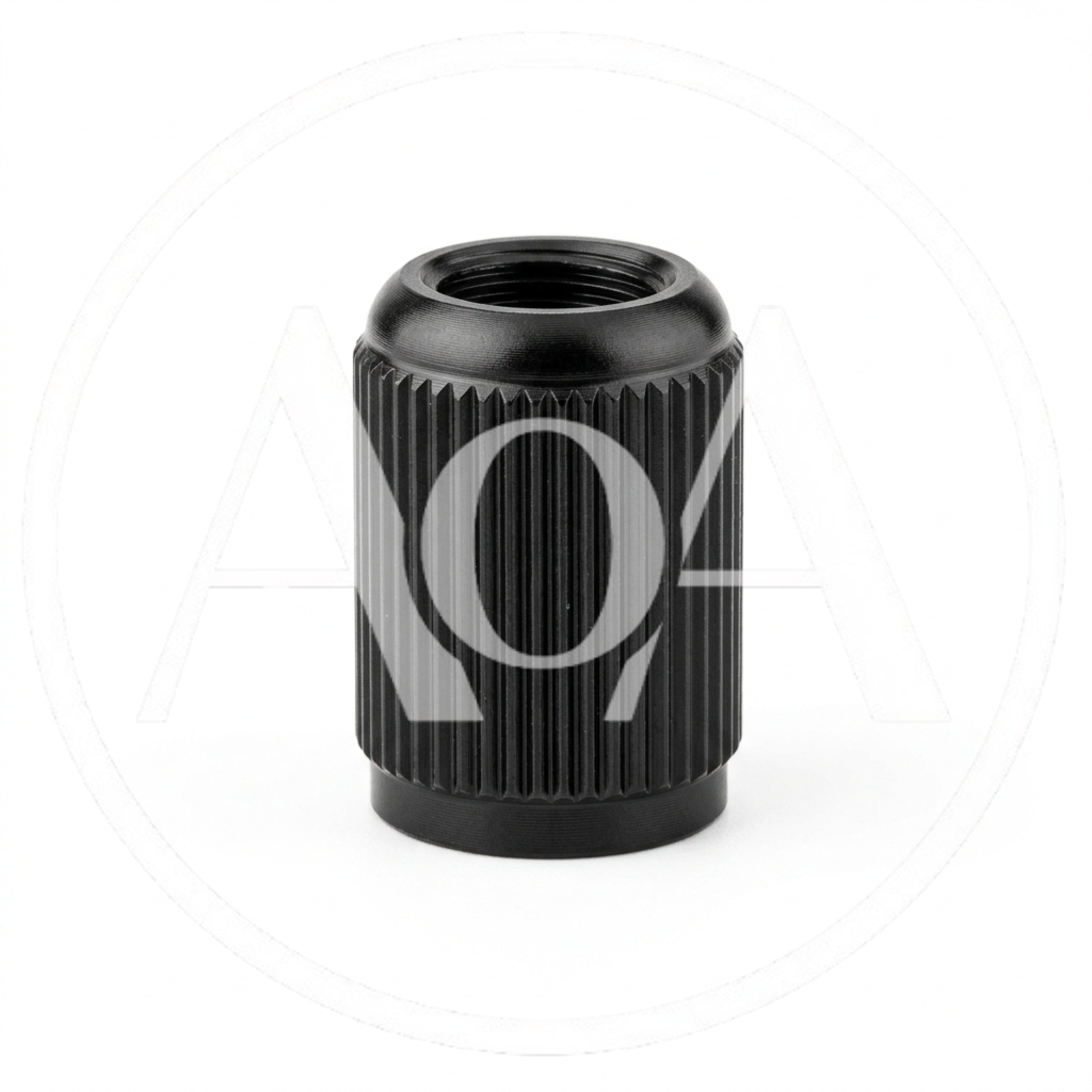 Black Knurled Metal Compression Fitting Nut