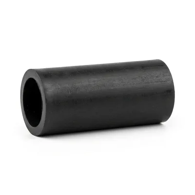 Black Rubber Cylindrical Spacer Isolated On White