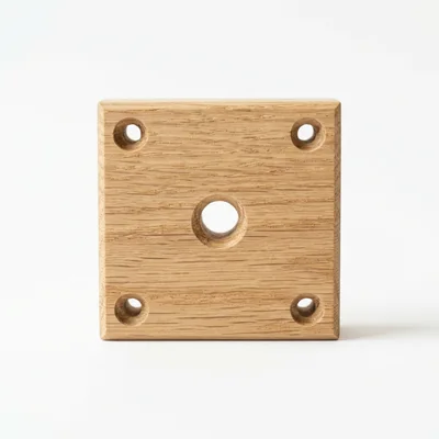 Square Wooden Mounting Plate With Five Drilled Holes