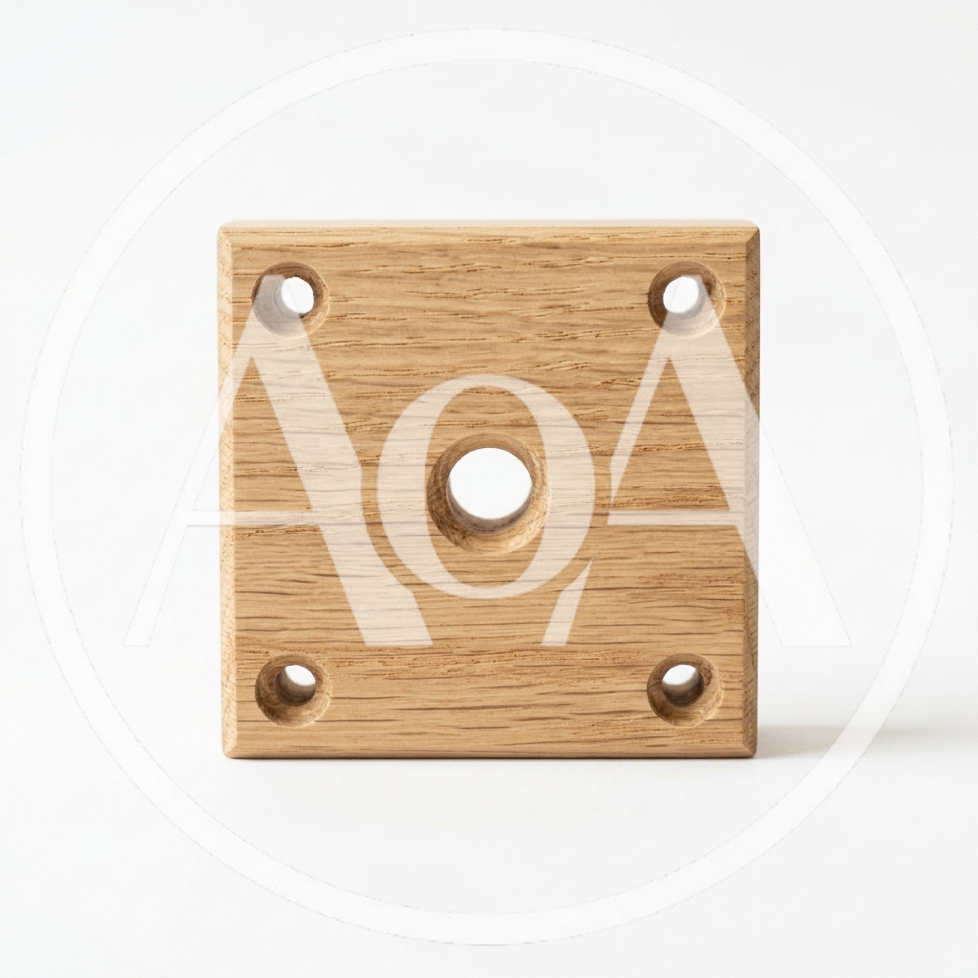 Square Wooden Mounting Plate With Five Drilled Holes