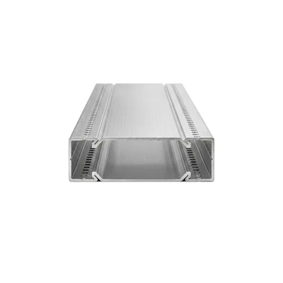 Aluminum Cable Trunking Profile Isolated On White