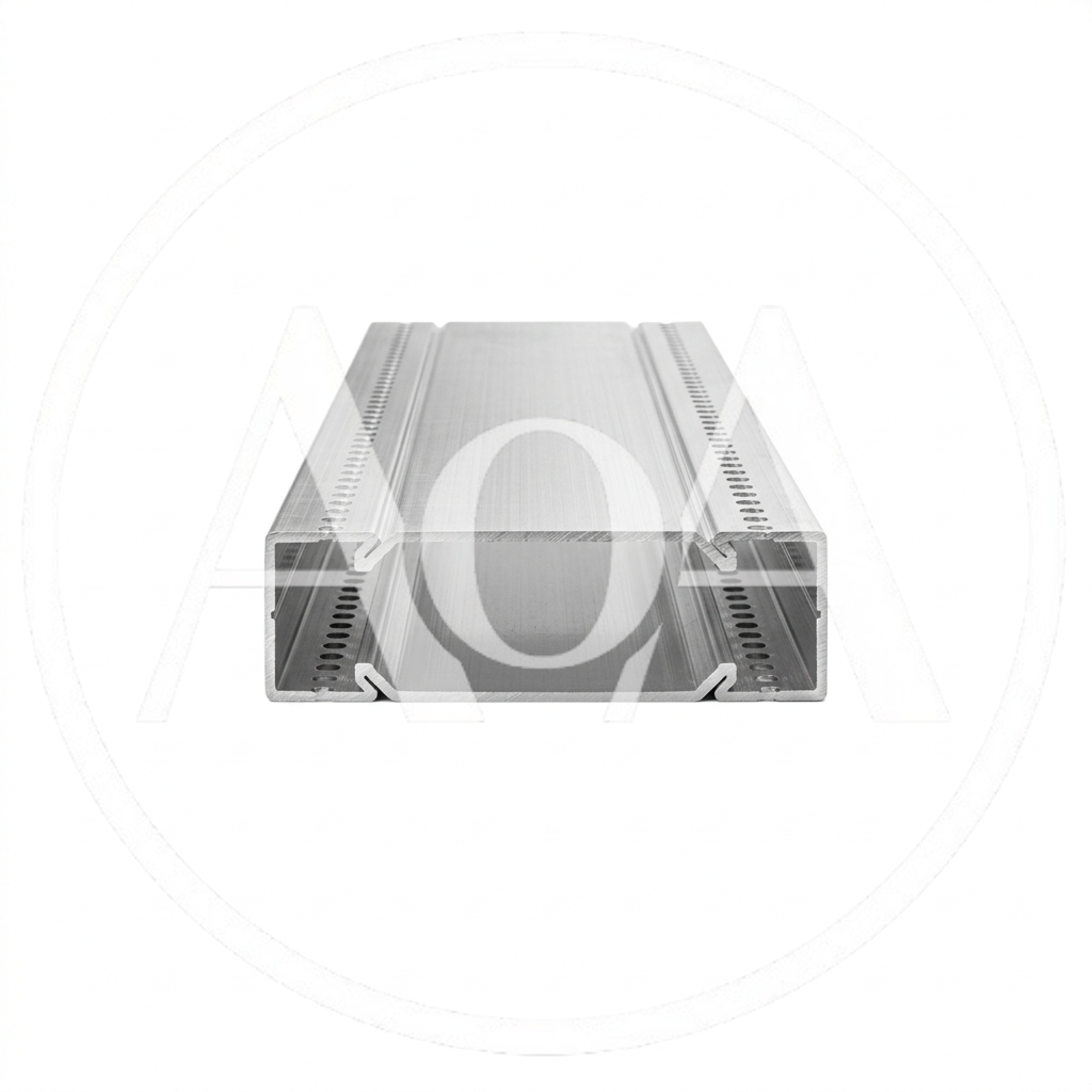 Aluminum Cable Trunking Profile Isolated On White