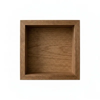 Empty Square Wooden Box Frame Isolated