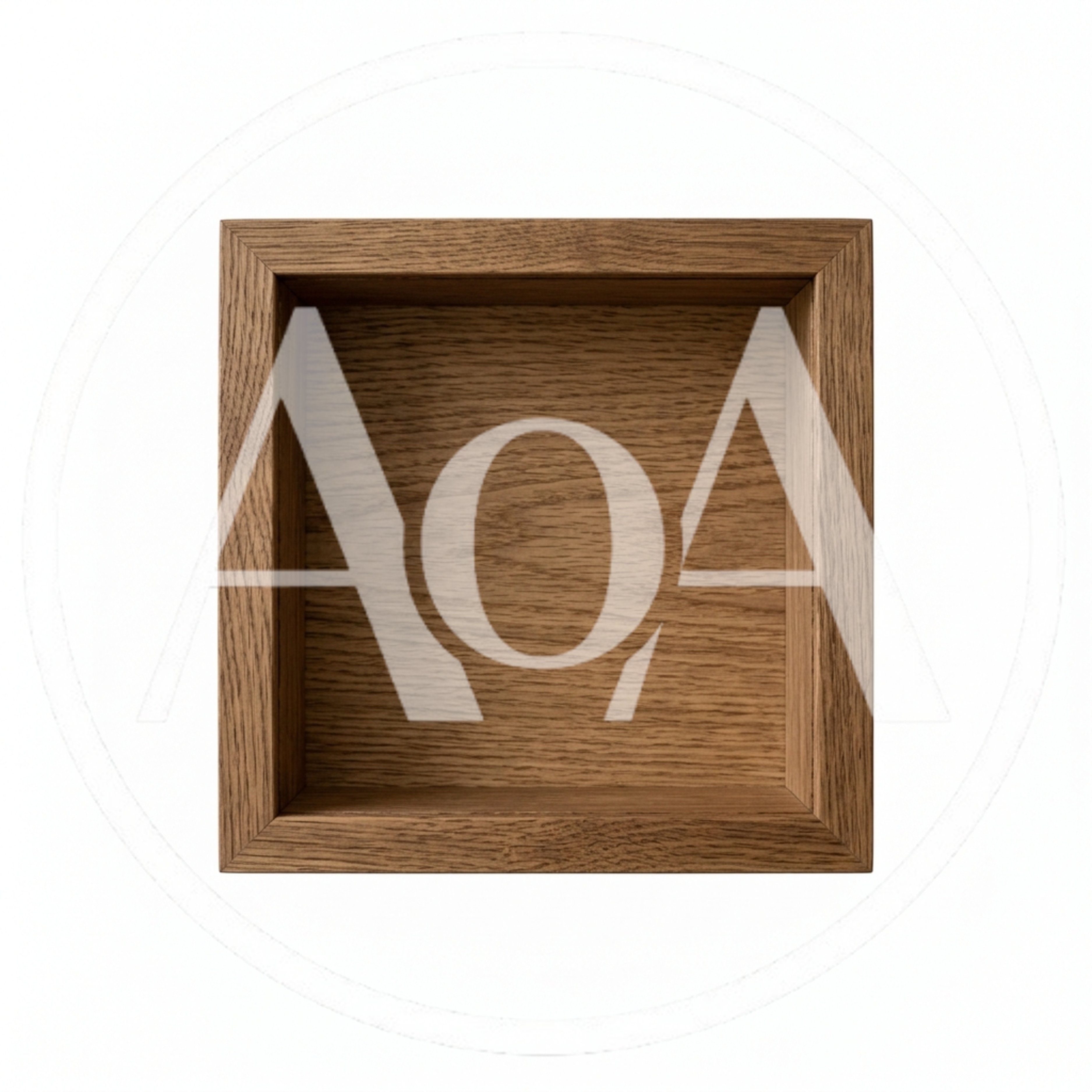 Empty Square Wooden Box Frame Isolated