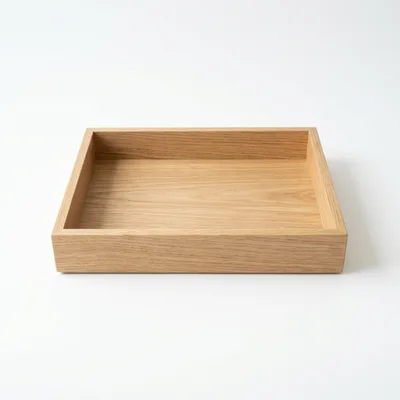 Empty Rectangular Wooden Serving Tray