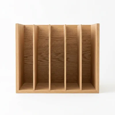 Wooden Desktop Document Organizer With Five Compartments