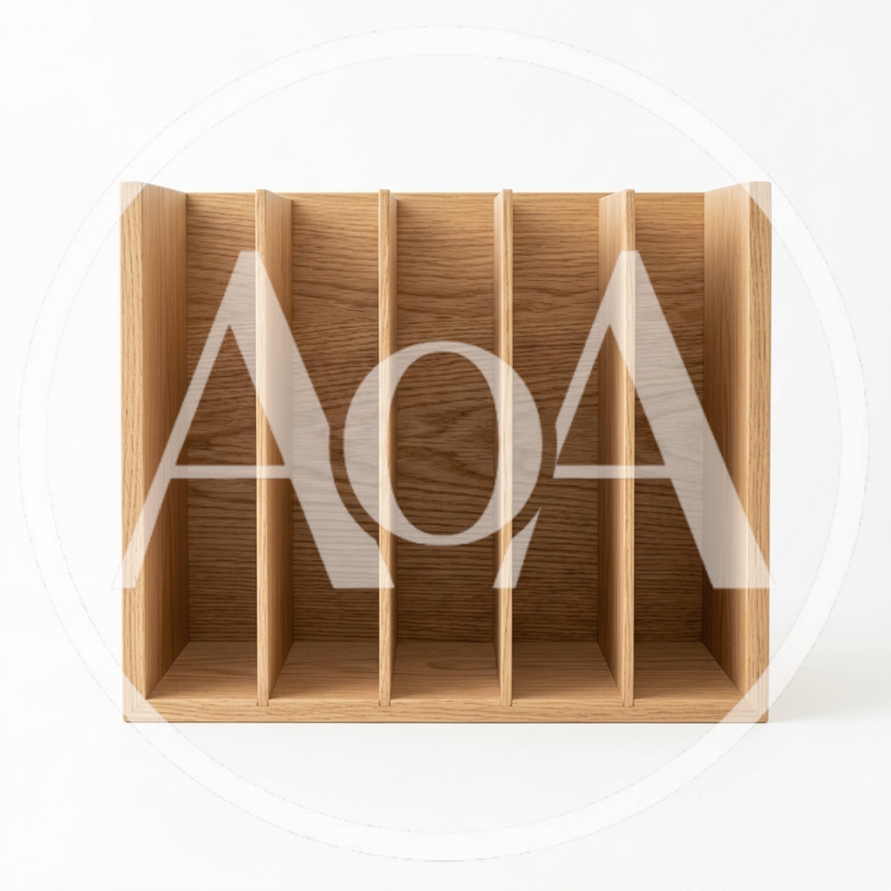 Wooden Desktop Document Organizer With Five Compartments