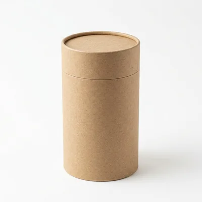 Brown Cardboard Cylindrical Tube Packaging Container
