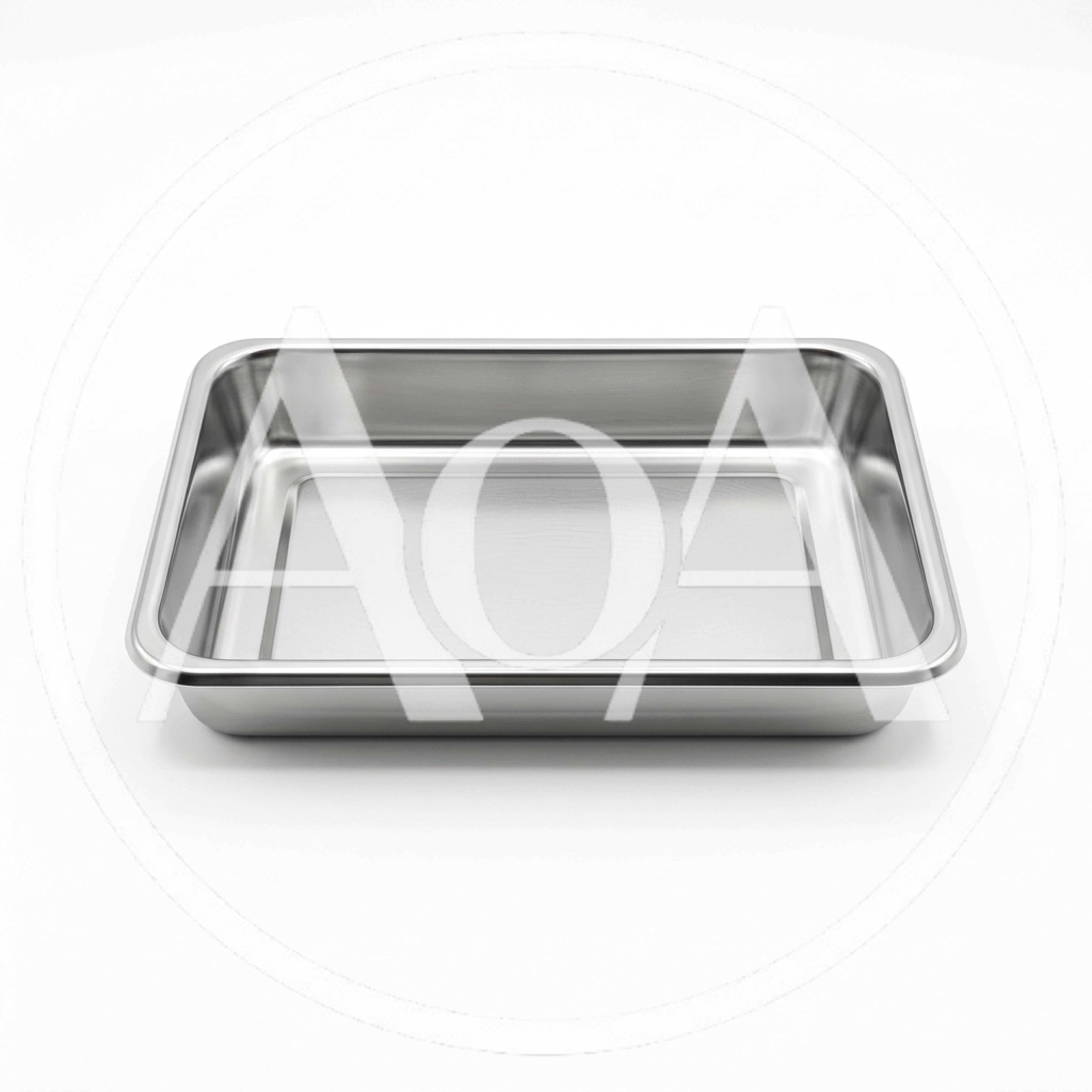 Empty Rectangular Stainless Steel Baking Pan