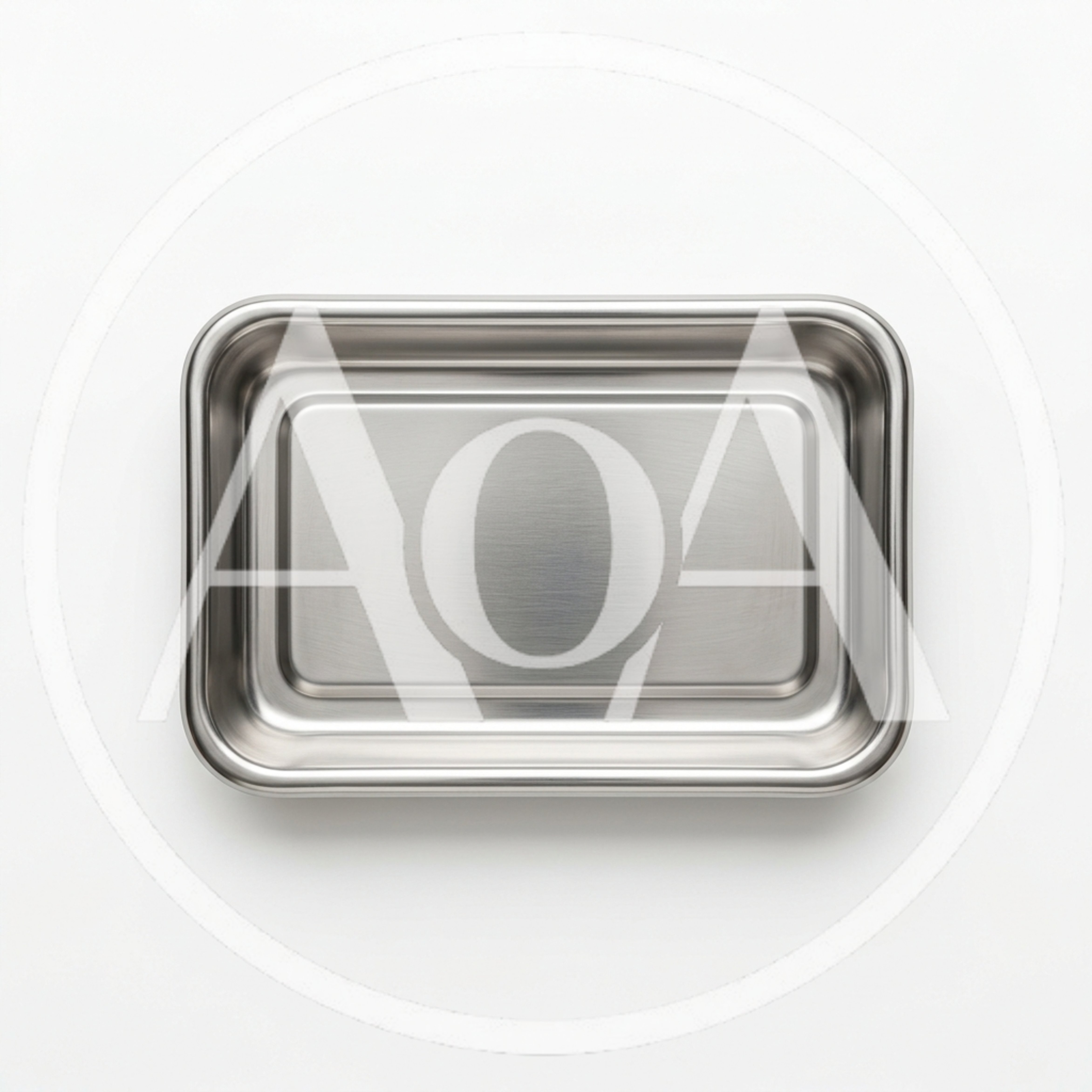 Empty Rectangular Stainless Steel Food Tray