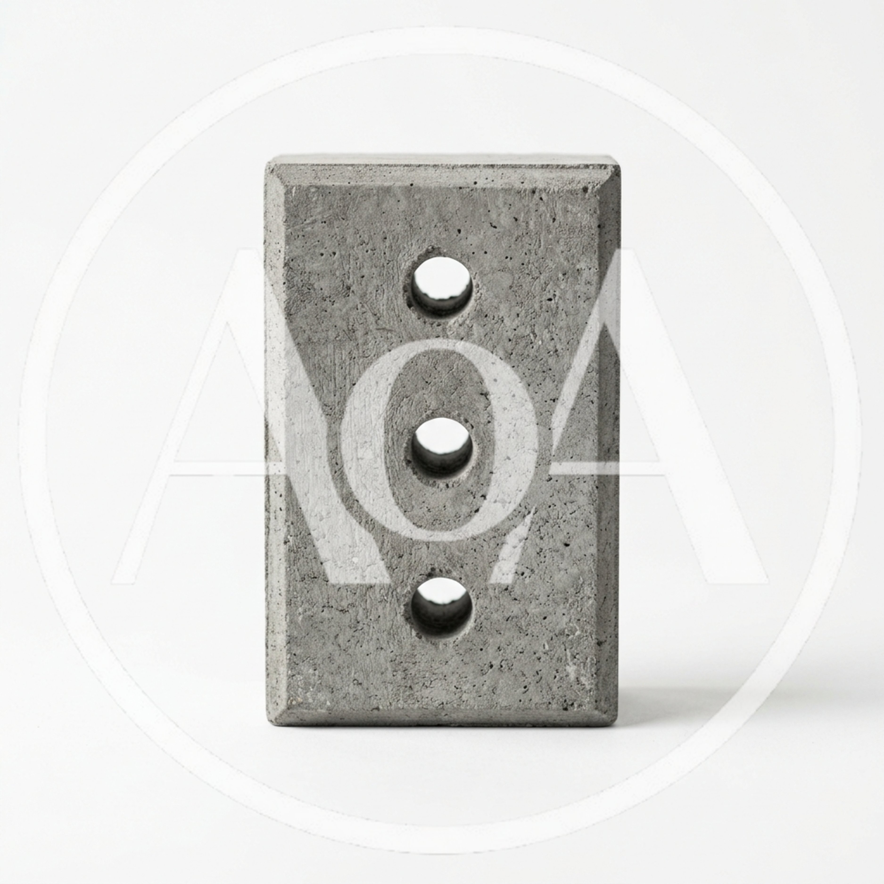 Concrete Block With Three Circular Holes