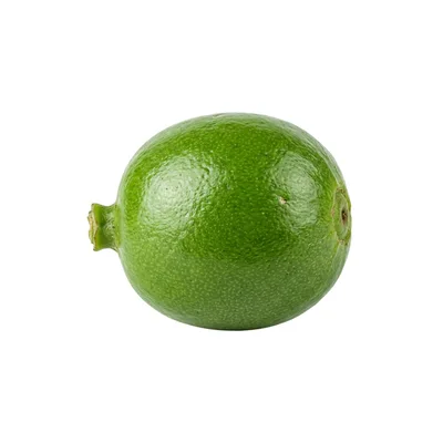 Single Fresh Green Lime Isolated On White Background