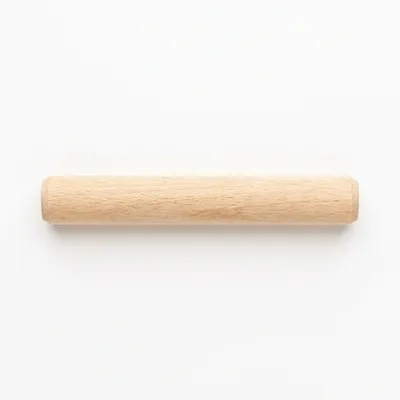 Single Wooden Dowel Rod Isolated On White Background