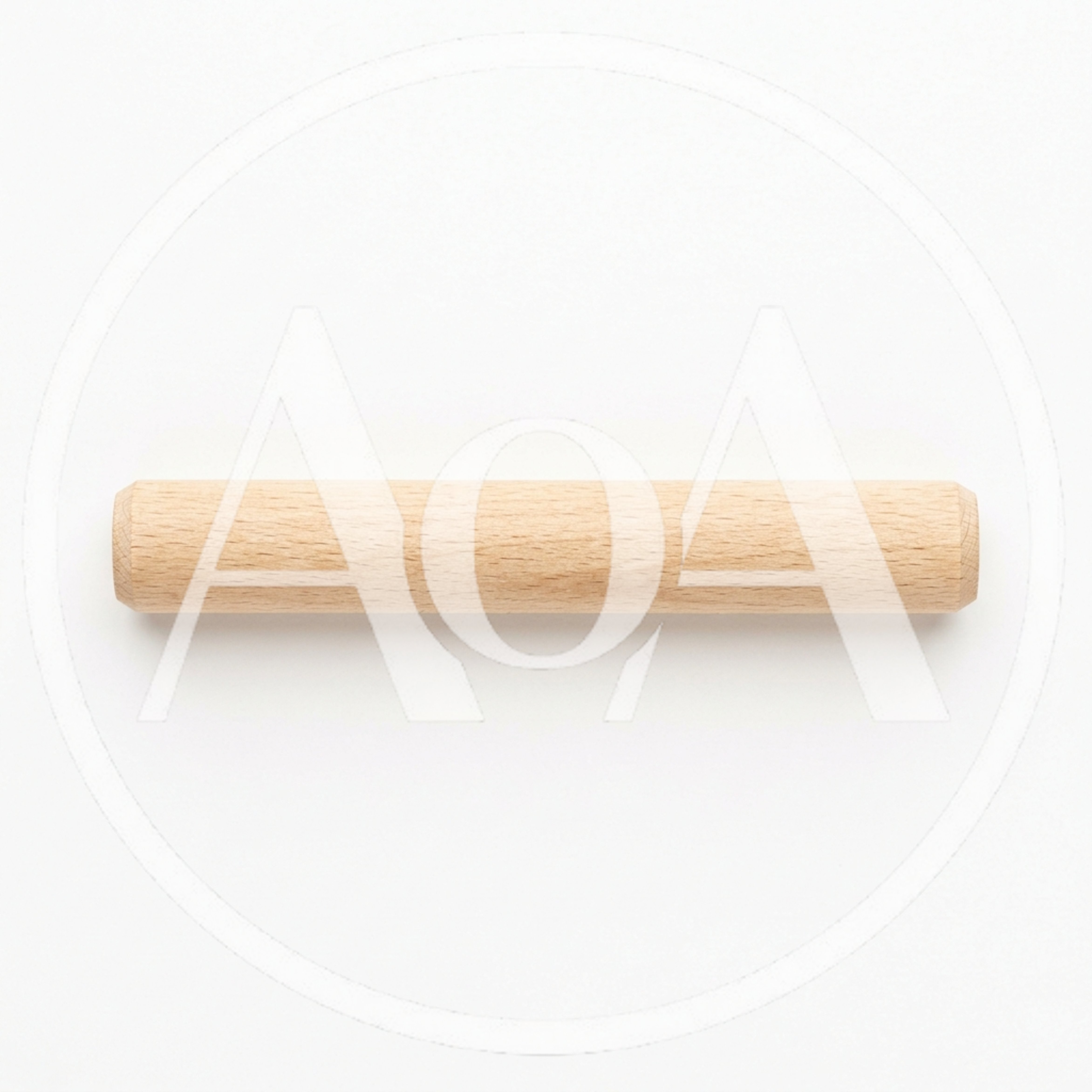Single Wooden Dowel Rod Isolated On White Background