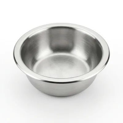 Empty Stainless Steel Bowl On White Background