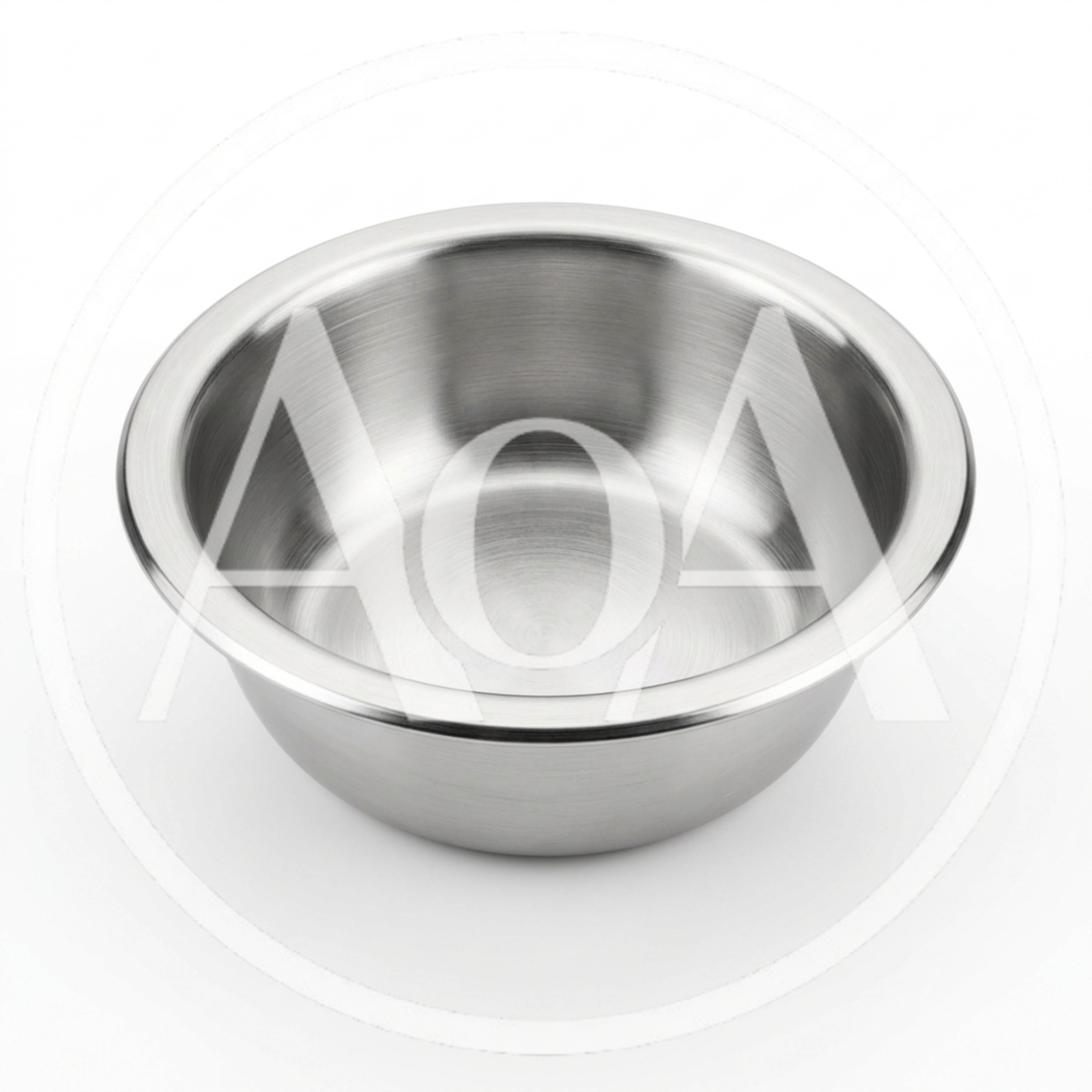 Empty Stainless Steel Bowl On White Background