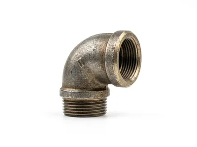Metal Pipe Elbow Fitting With Threaded Ends