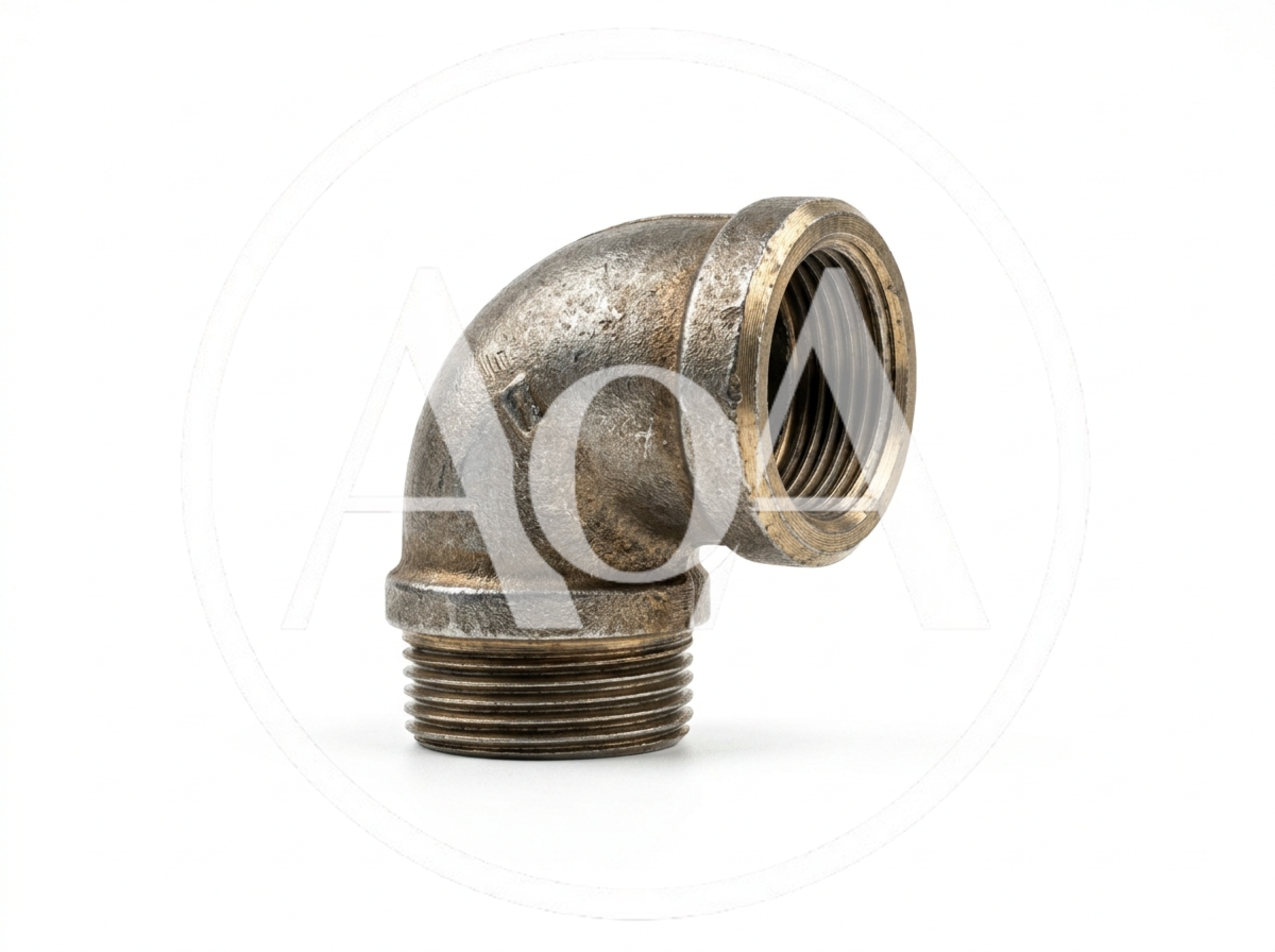 Metal Pipe Elbow Fitting With Threaded Ends