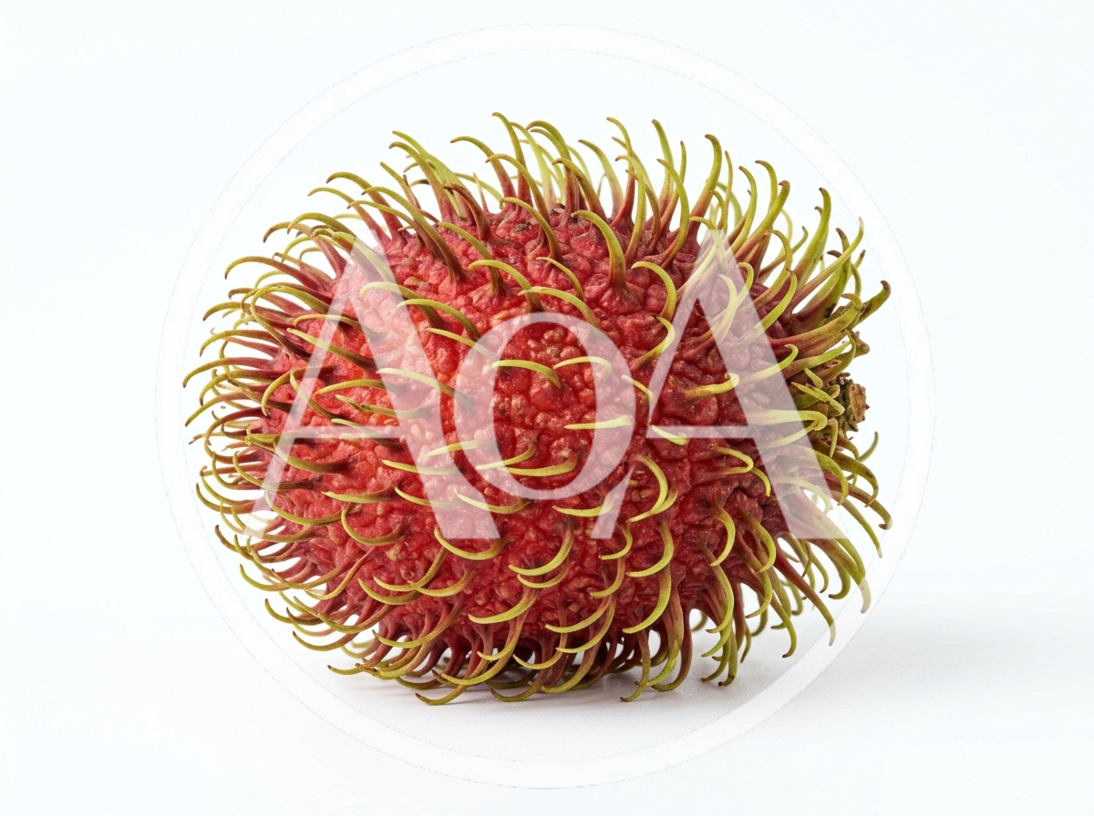 Single Fresh Rambutan Fruit Isolated On White Background