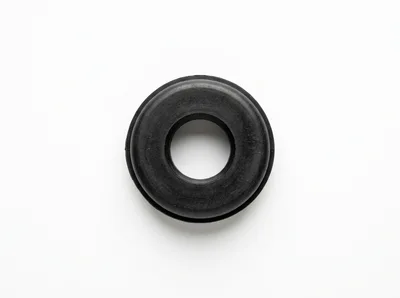 Black Rubber Grommet Isolated On White Background