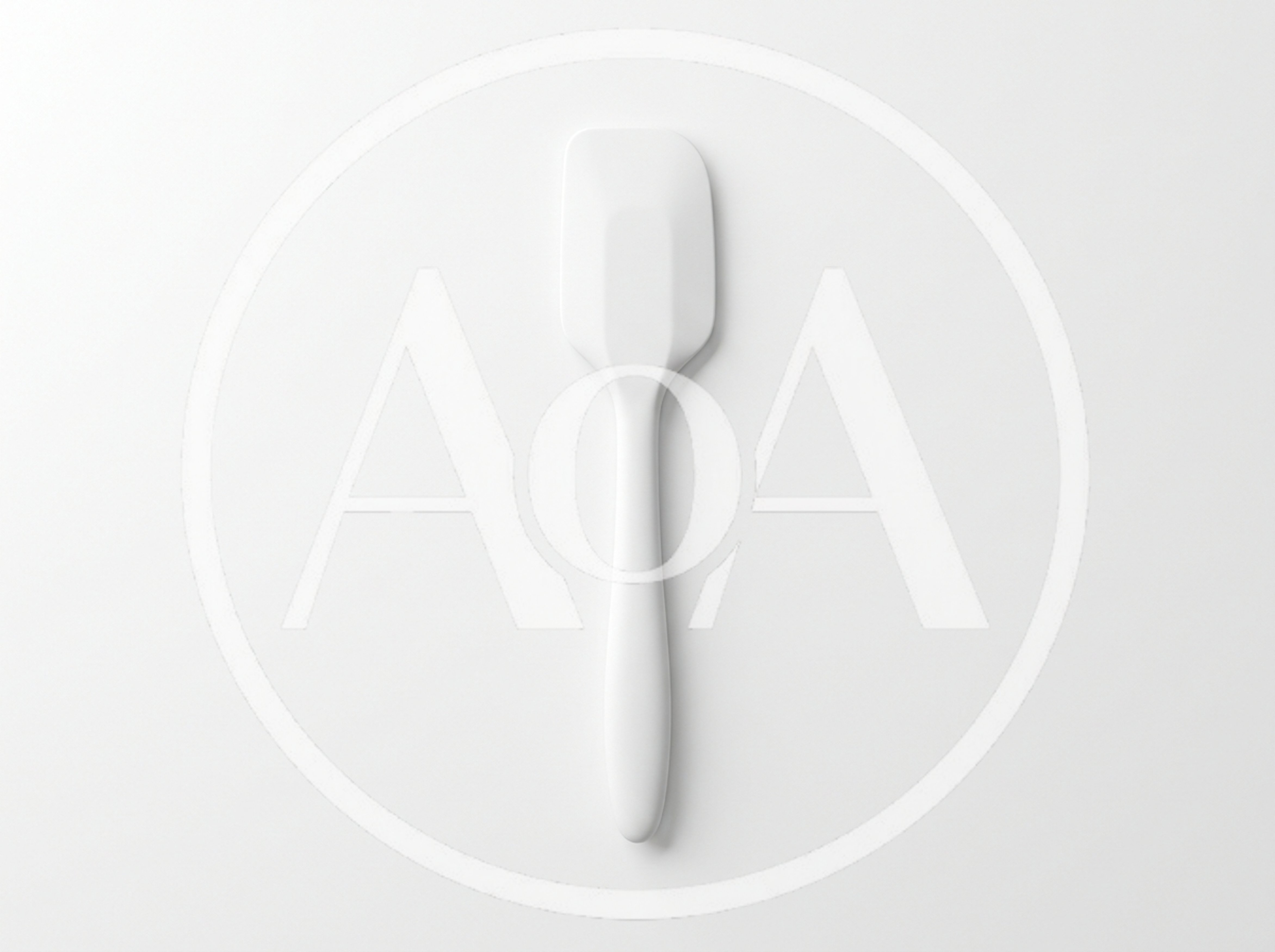 White Silicone Kitchen Spatula On White Background