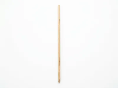Single Wooden Skewer On White Background