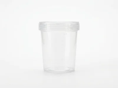 Empty Clear Plastic Specimen Container