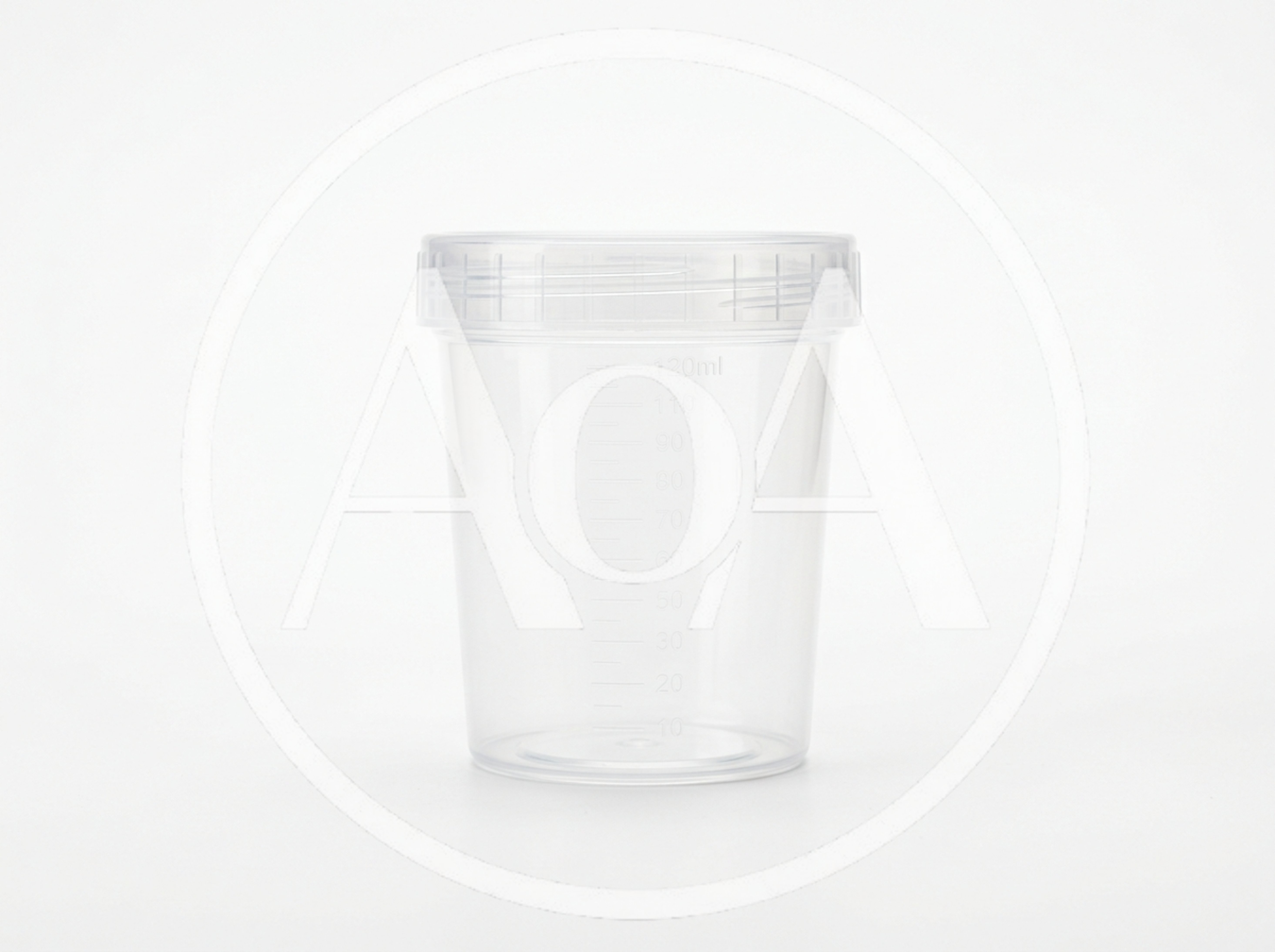 Empty Clear Plastic Specimen Container