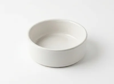 Empty White Ceramic Bowl On White Background