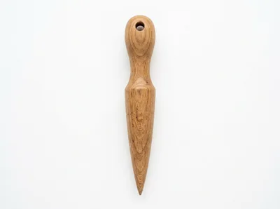 Handcrafted Wooden Awl Tool On White Background