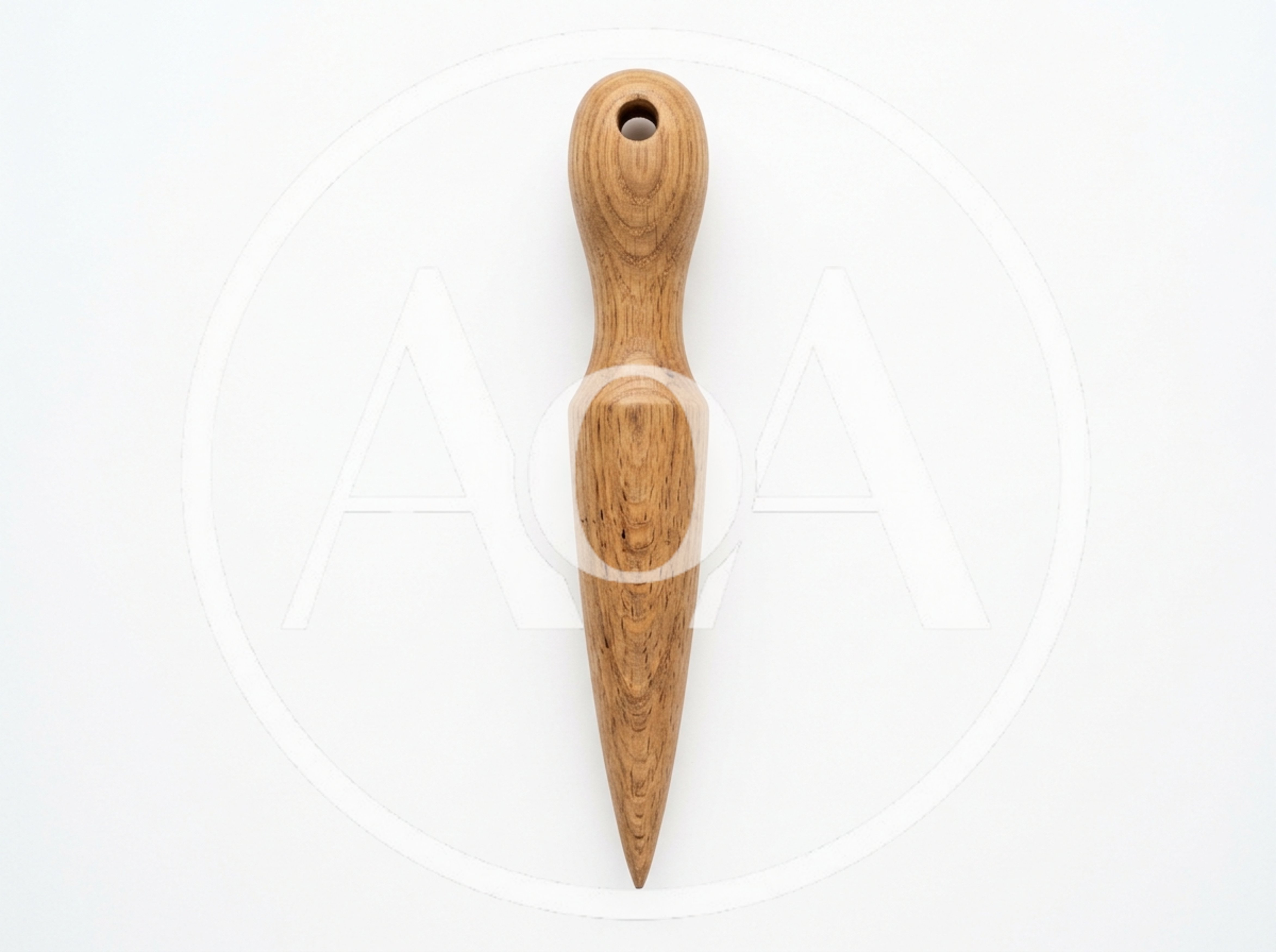 Handcrafted Wooden Awl Tool On White Background