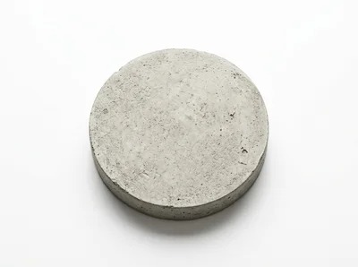 Circular Concrete Slab On White Background