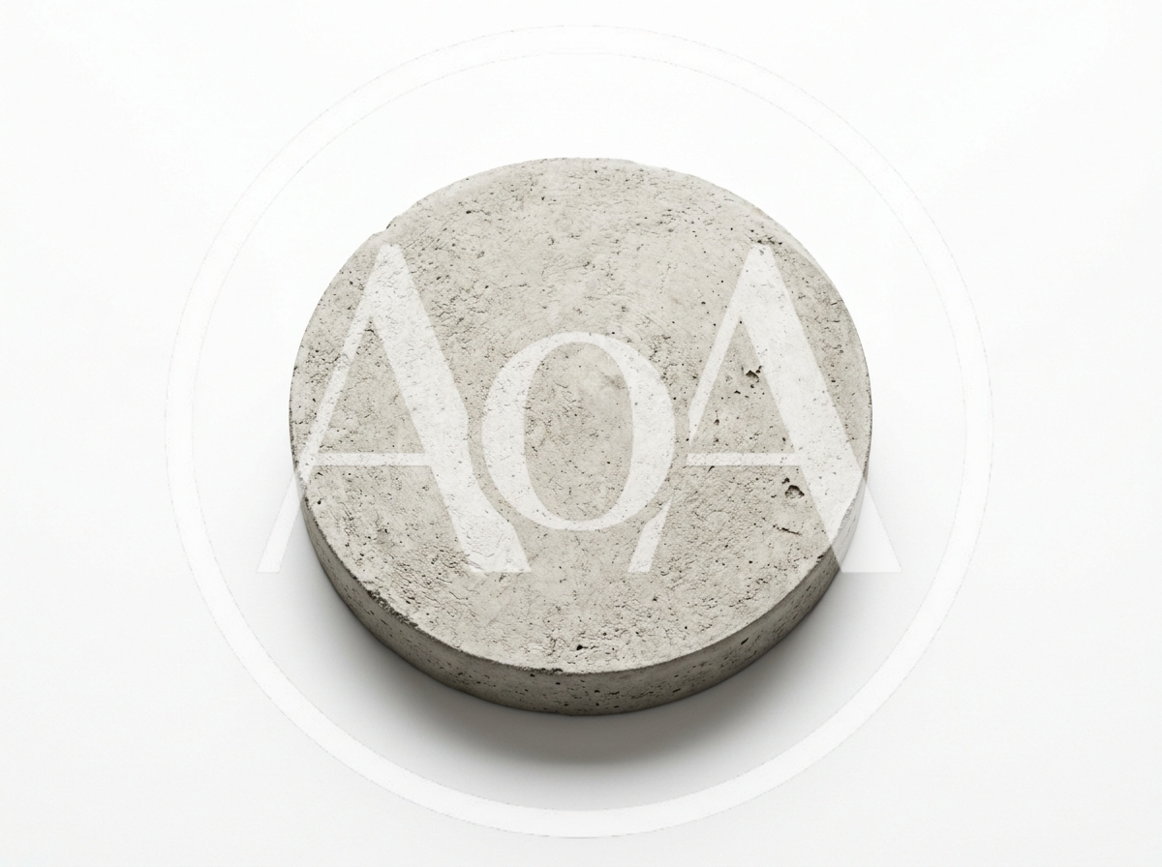 Circular Concrete Slab On White Background