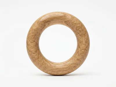 Wooden Ring Isolated On White Background