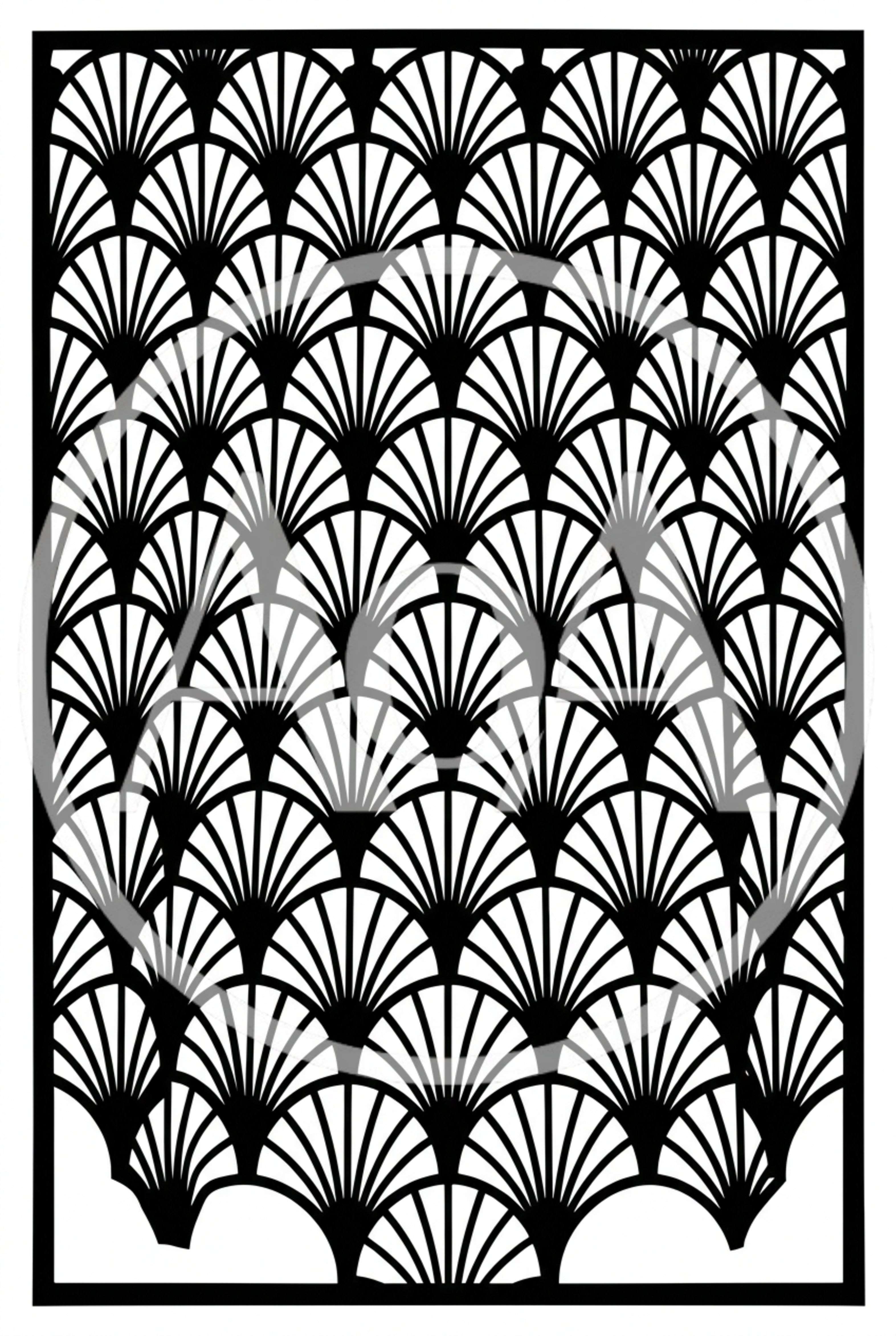 Art Deco Fan Pattern Decorative Laser Cut Panel