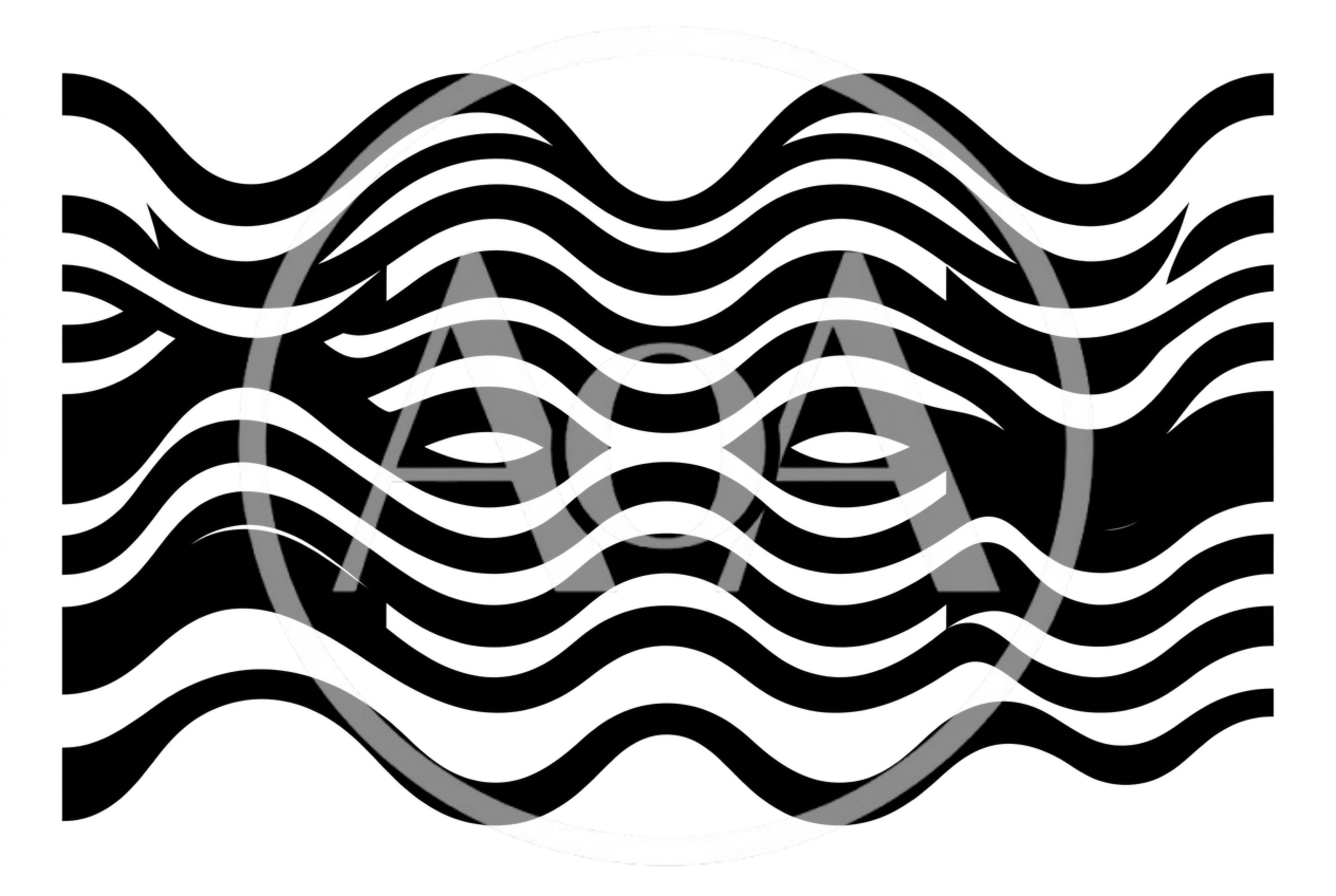Abstract Black And White Wavy Line Pattern