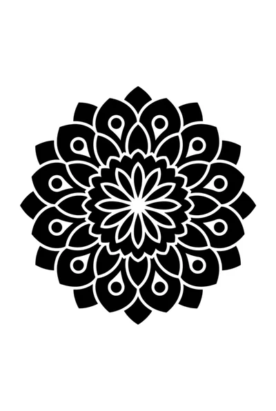 Black And White Floral Mandala Pattern Design