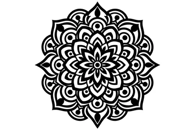 Intricate Black And White Circular Mandala Pattern