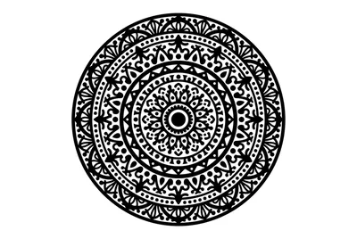 Black And White Circular Mandala Pattern Design