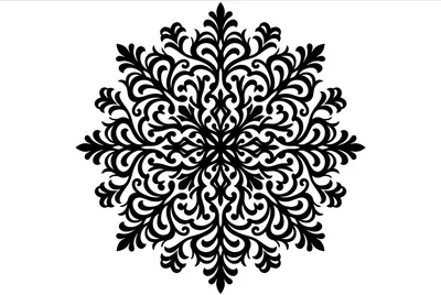 Black Ornamental Mandala Pattern On White Background