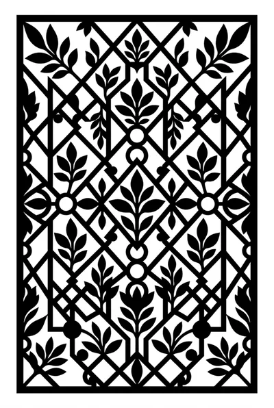 Decorative Geometric Floral Pattern Laser Cut Screen Design