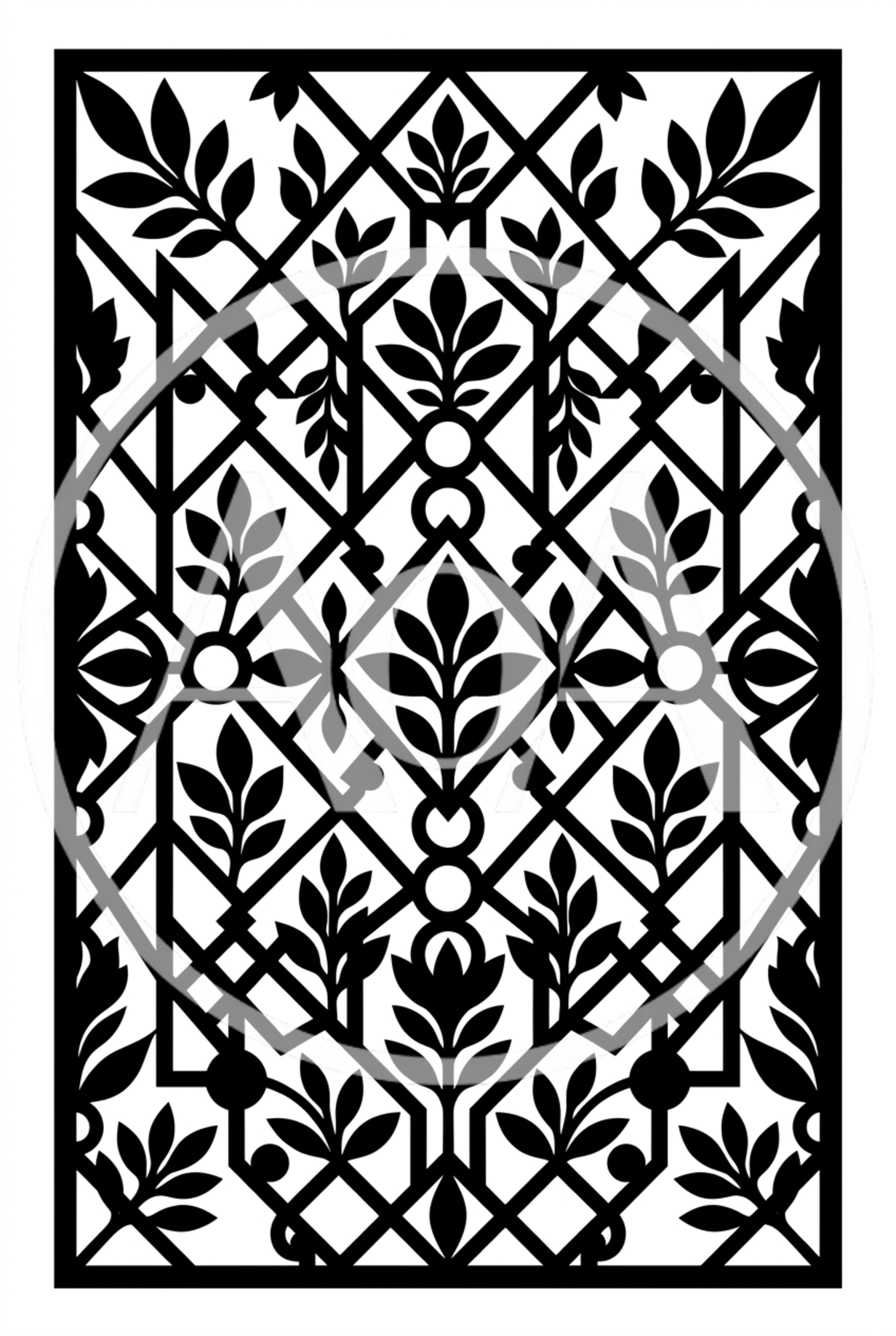 Decorative Geometric Floral Pattern Laser Cut Screen Design