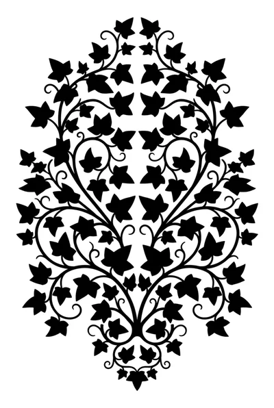 Symmetrical Ivy Leaf Floral Damask Pattern Design