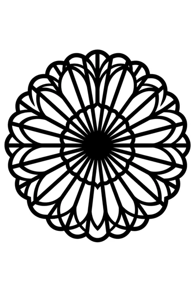 Black And White Circular Mandala Floral Pattern