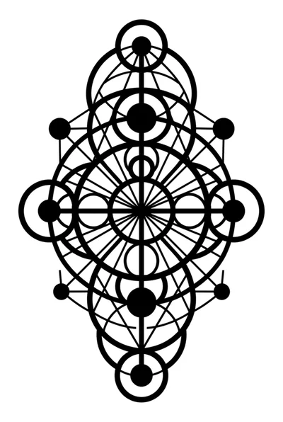 Sacred Geometry Symbol With Intersecting Circles And Lines