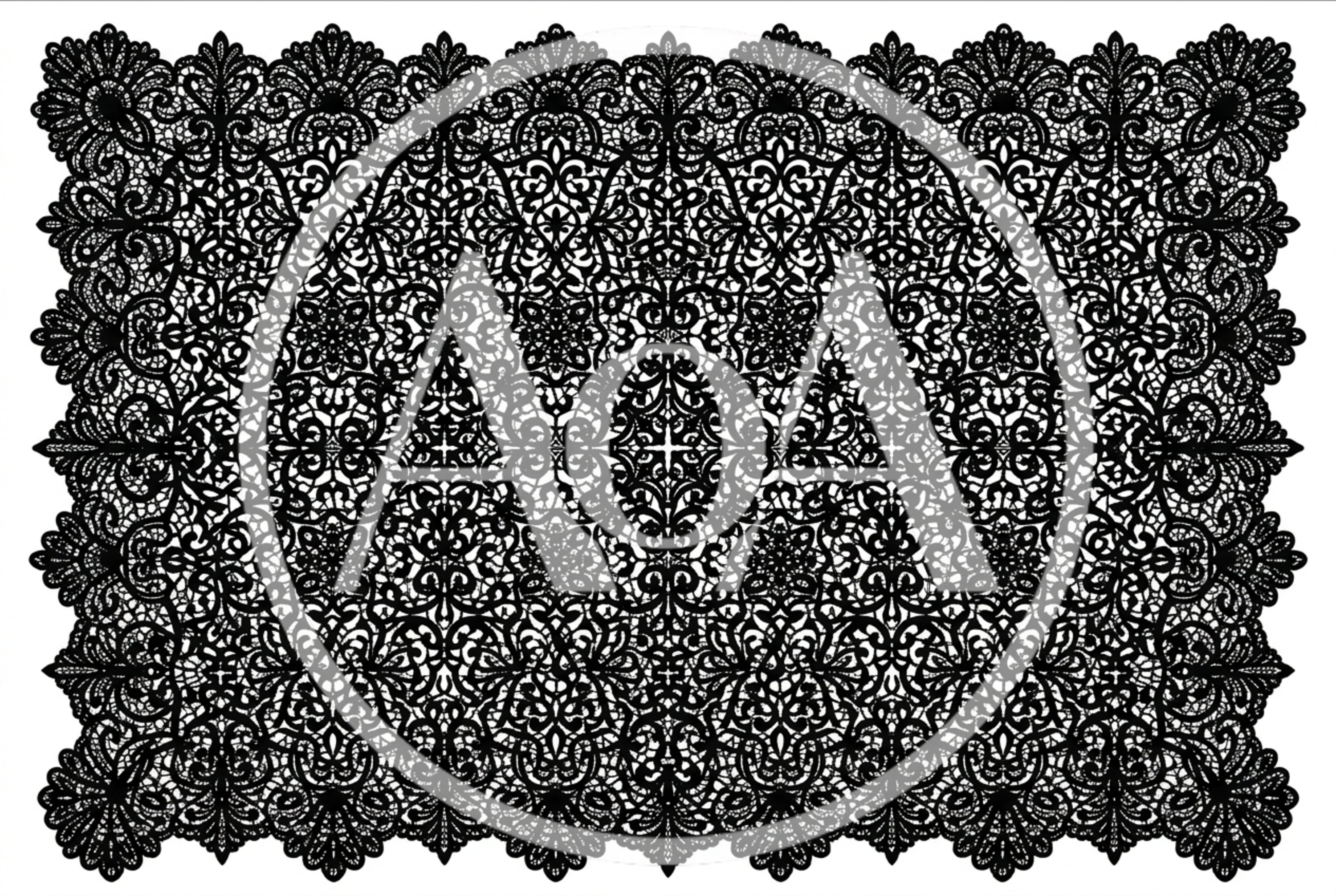 Intricate Black Lace Fabric Pattern Background