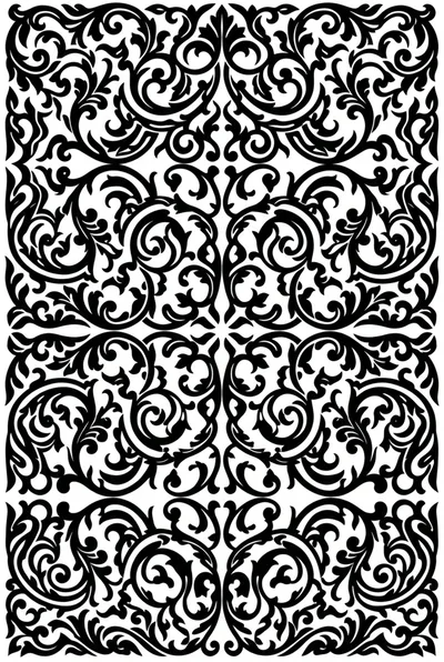 Black And White Ornate Floral Damask Pattern